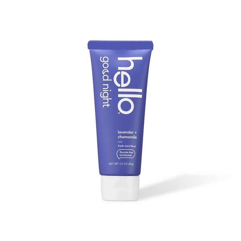 hello Good Night Fluoride Free Toothpaste - Lavender + Chamomile + Fresh Mint Vegan & SLS Free - 3oz