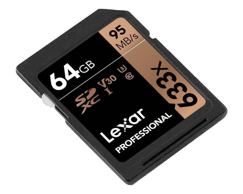Lexar 64GB Professional Class 10 UHS-I U1 633x SDXC Memory Card #LSD64GCB1NL633