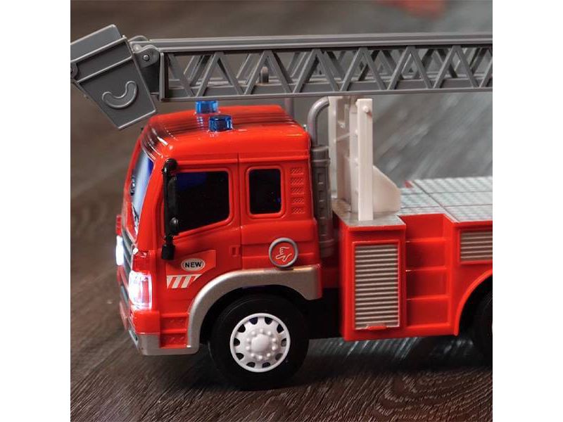 Maxx Action Lights & Sounds Firetruck Vehicle with Extendable Ladder and Friction Motor