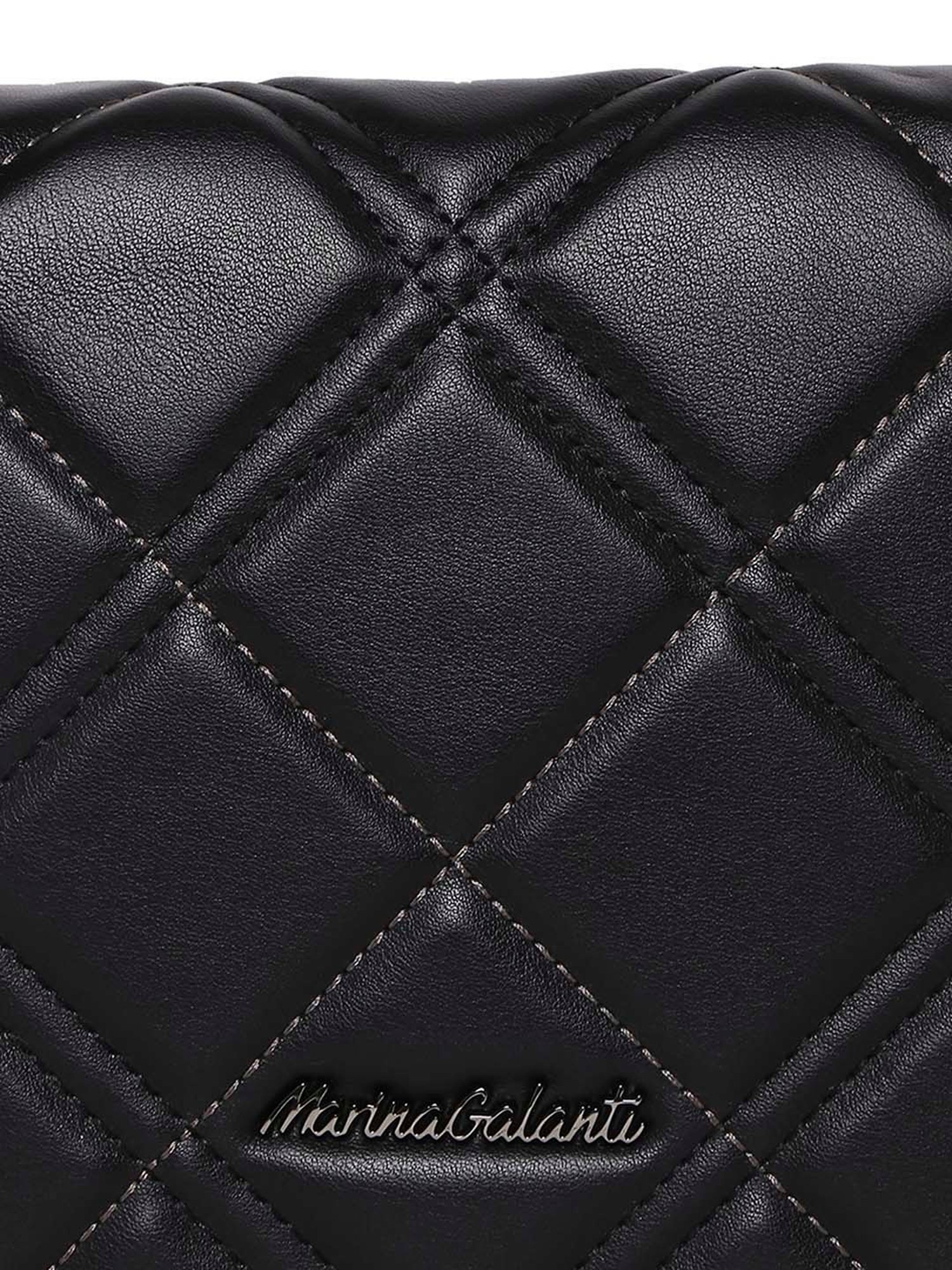 Marina Galanti Black Quilted Medium Sling Handbag