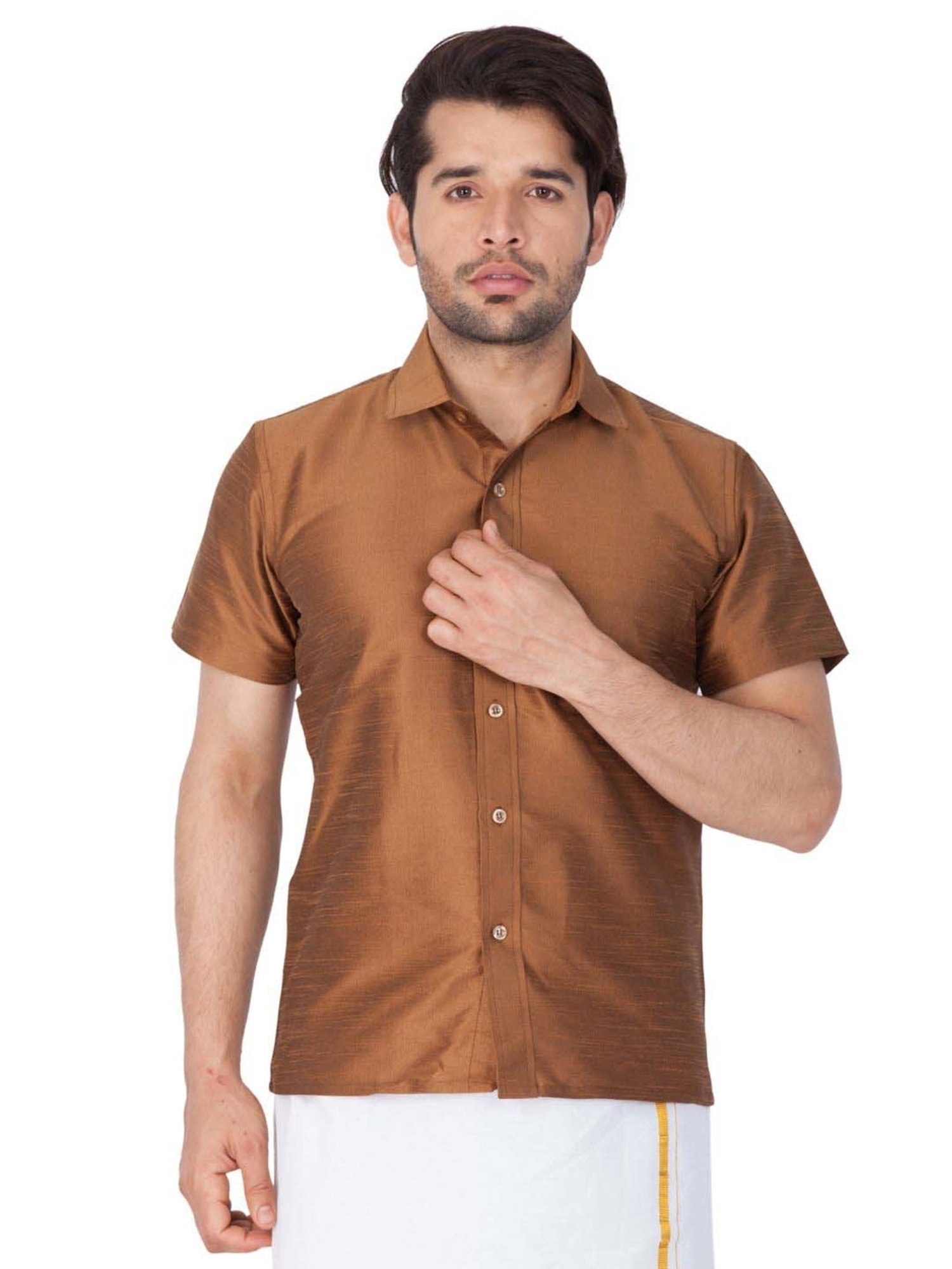 Ramraj Light Pink Regular Fit Shirt
