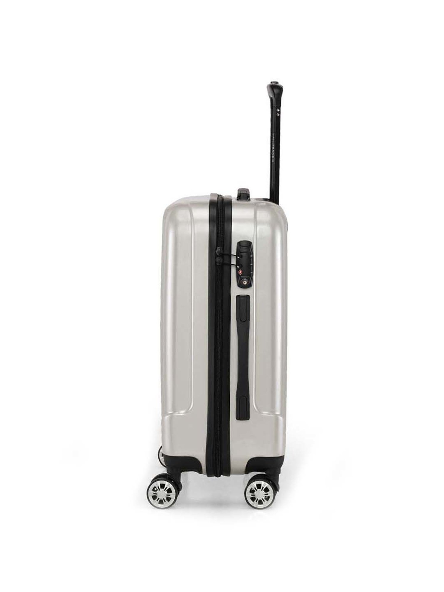 Swiss Brand Baden Silver 8 Wheel Small Hard Cabin Trolley - 34 Inch