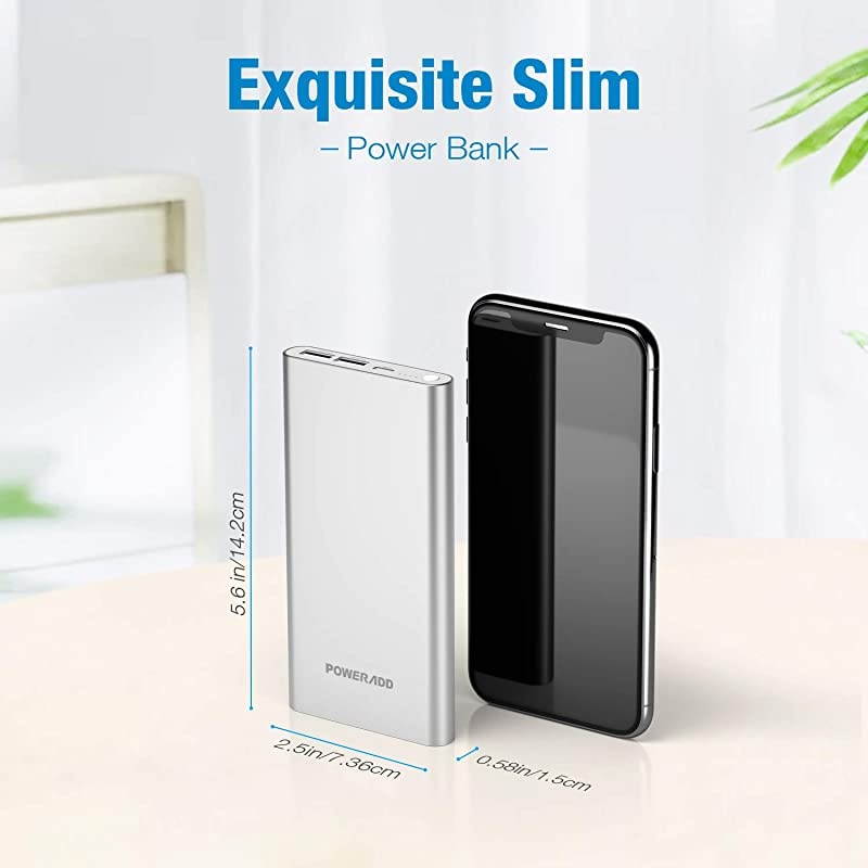 Pilot 4GS 12000mAh Portable Charger 8 Pin Input Power Bank with 3A High-Speed Output Compatible with iPhone, iPad, iPod, Samsung and More - Silver (8 Pin Cable Include)