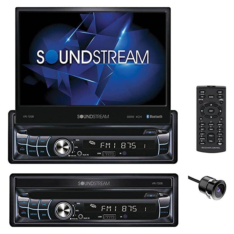 VR-720B Multimedia Receiver/Single DIN, 7" in-Dash Flip Up DVD, with Bluetooth