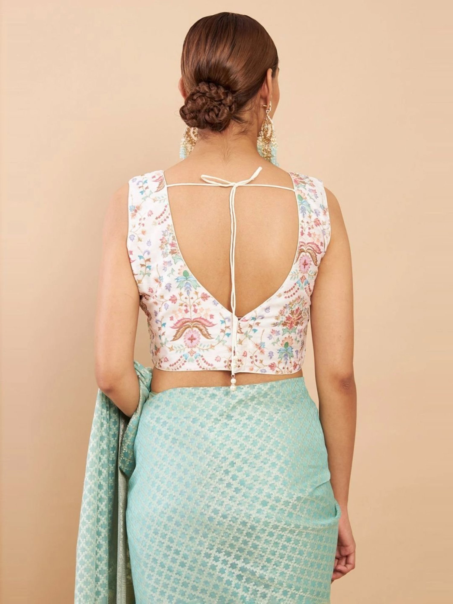 Soch Cream Embroidered Readymade Blouse