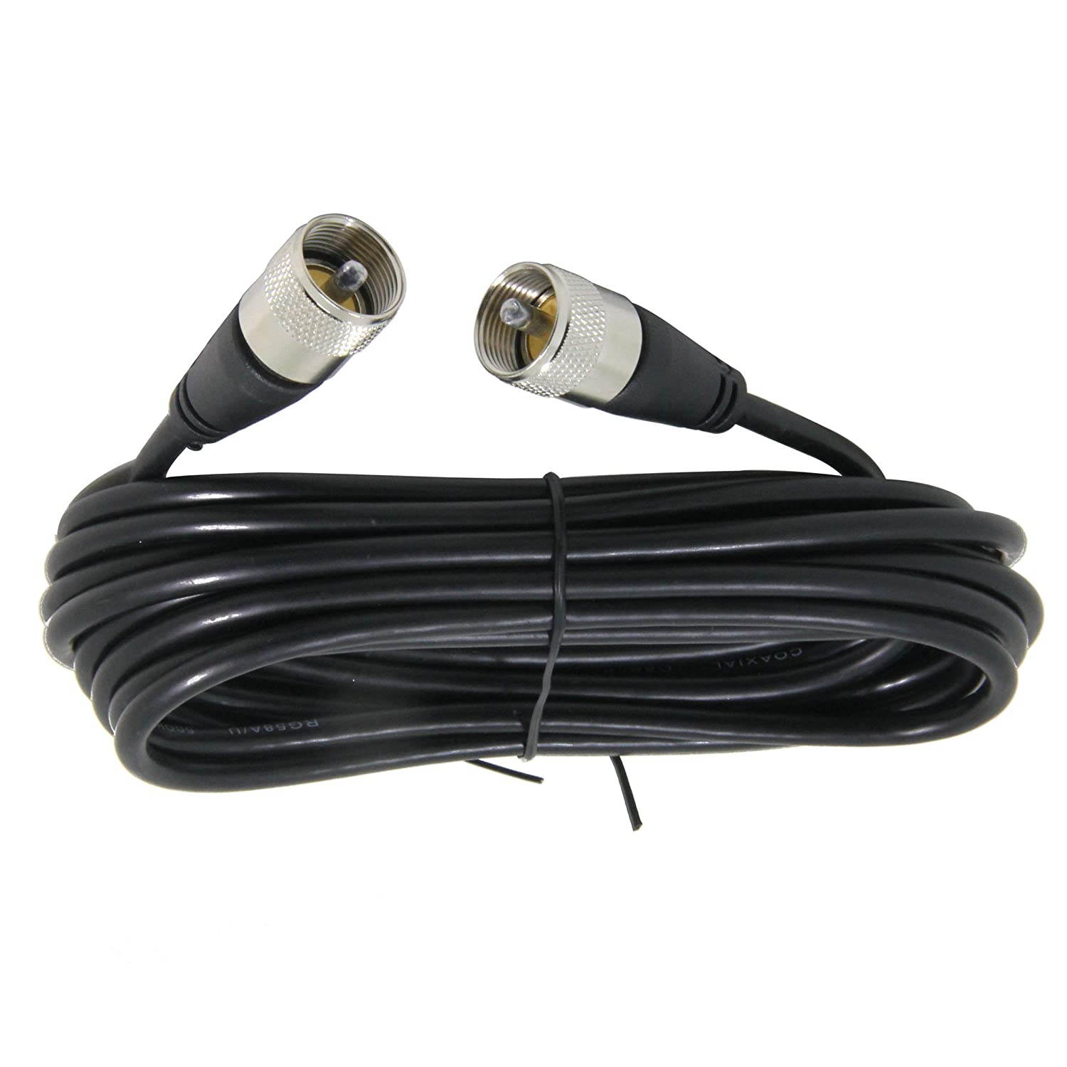 CB Radio Coax Cable 18ft, Ancable 50 Ohm Low Loss RG58 Coax Jumpers, UHF Male to Male PL-259 CB Ham Antenna Cable
