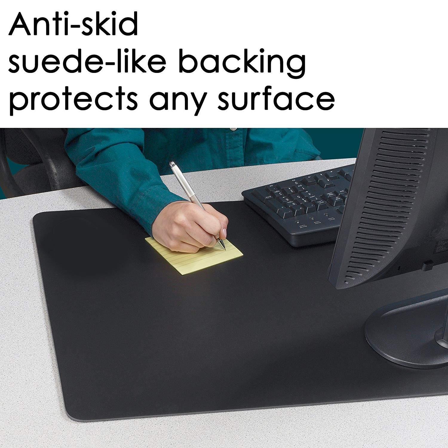 Artistic 24" x 36" Rhinolin II Ultra-Smooth Writing Pad Desk Mat with Exclusive Microban Antimicrobial Protection, Black