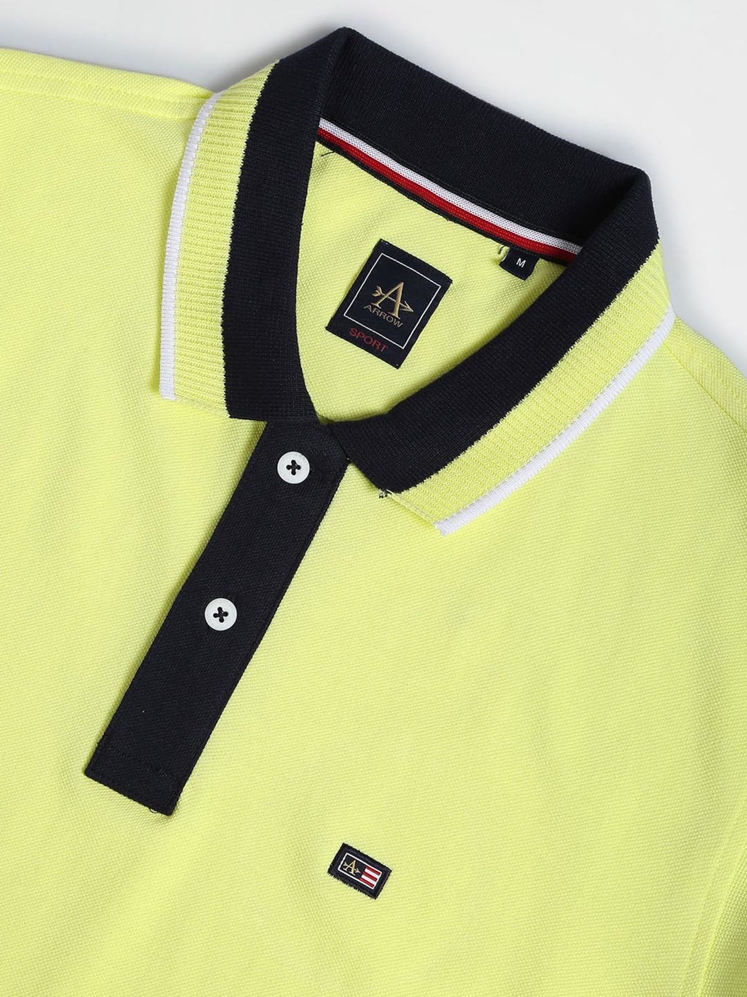 Arrow Sport Yellow Cotton Regular Fit Polo T-Shirt