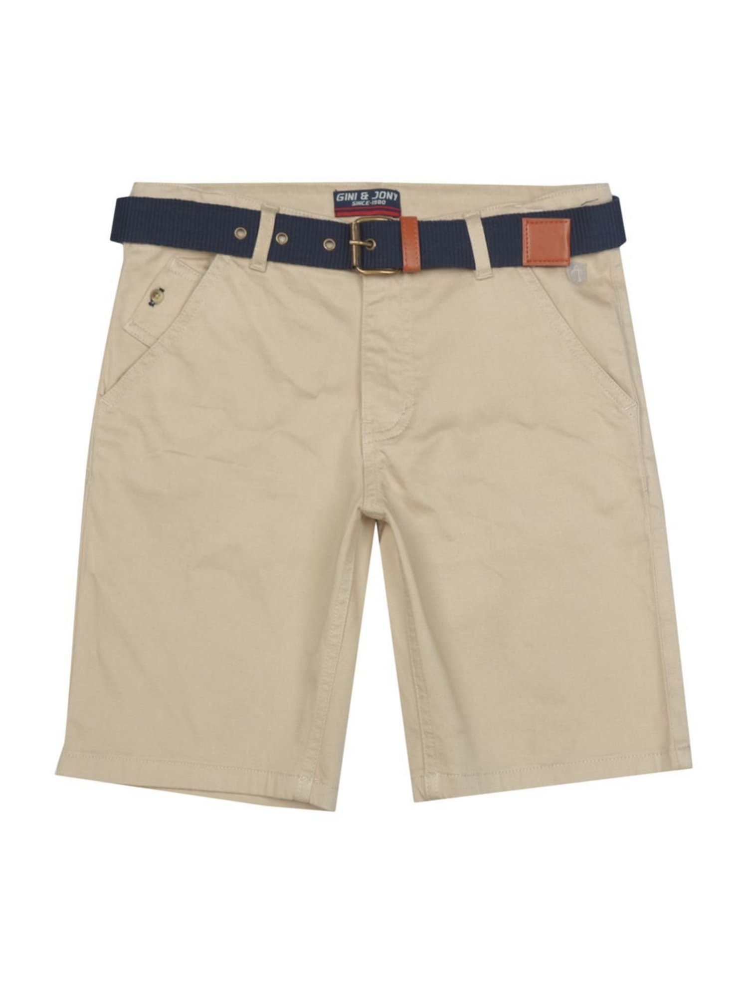 Gini & Jony Kids Beige Cotton Regular Fit Bermuda