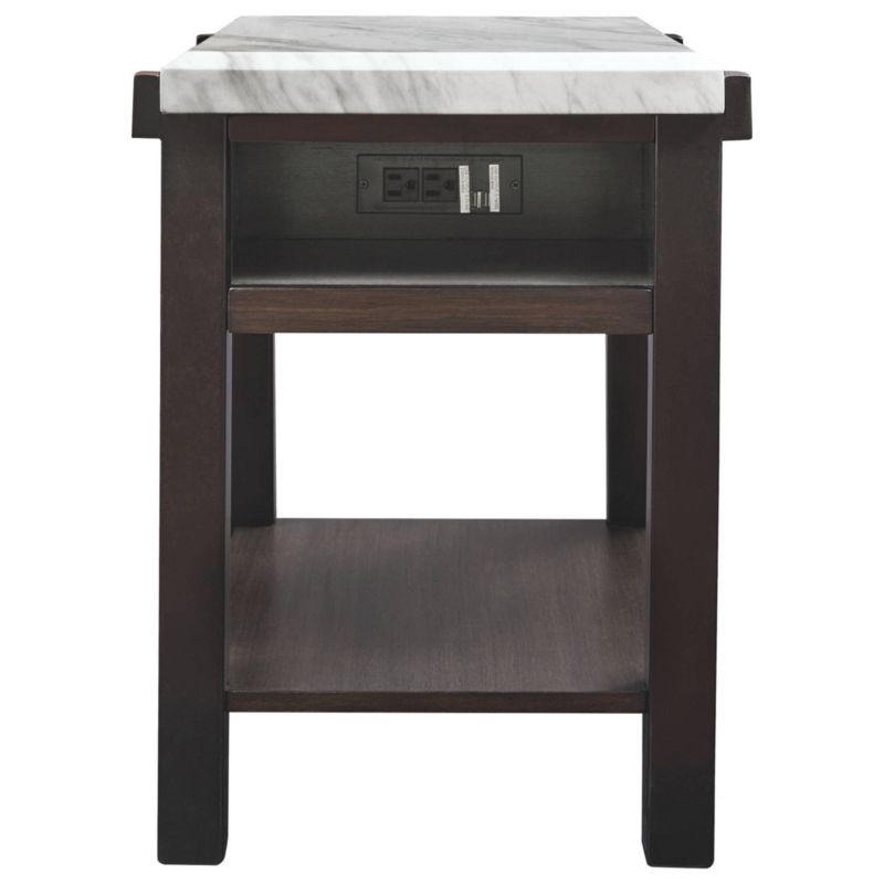 Janilly Chairside End Table Dark Brown/White - Signature Design by Ashley
