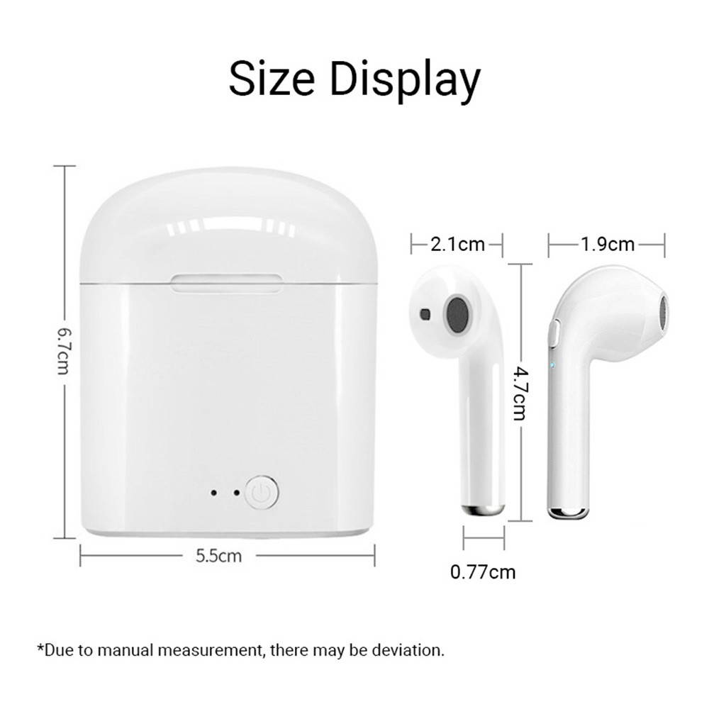 i7S TWS Earphone BT5.0 Wireless Sports Earbuds Cordless Handsfree In Ear Stereo Headset with Charging Box Noise Reduction Compatible with Android iOS