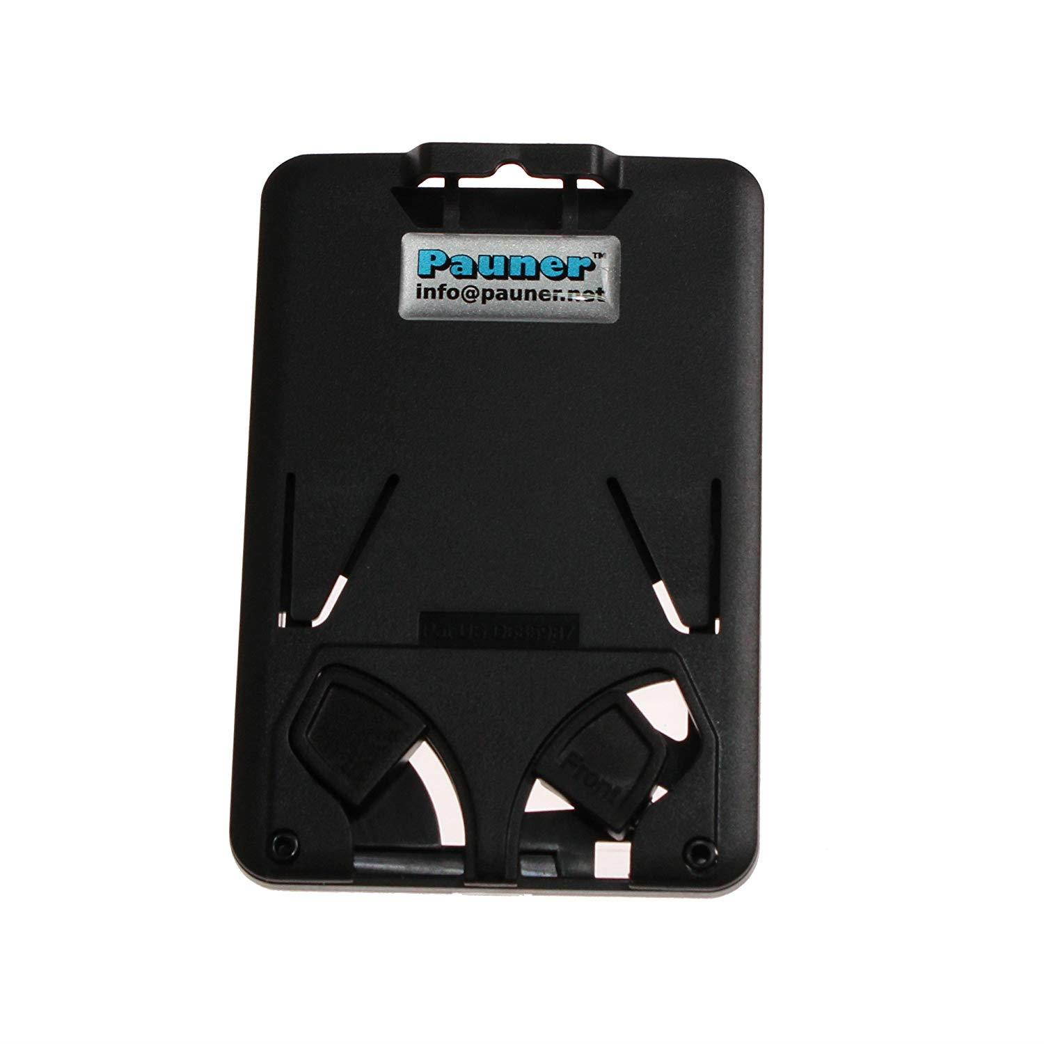 Black Carabiner Retractable ID Badge Reel with Belt Clip and Durable Protective ID Badge Holder for 3 Standard Sized Personal Cards