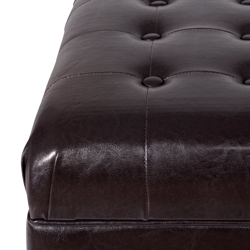 Deluxe Tufted Storage Bench Espresso - HomePop