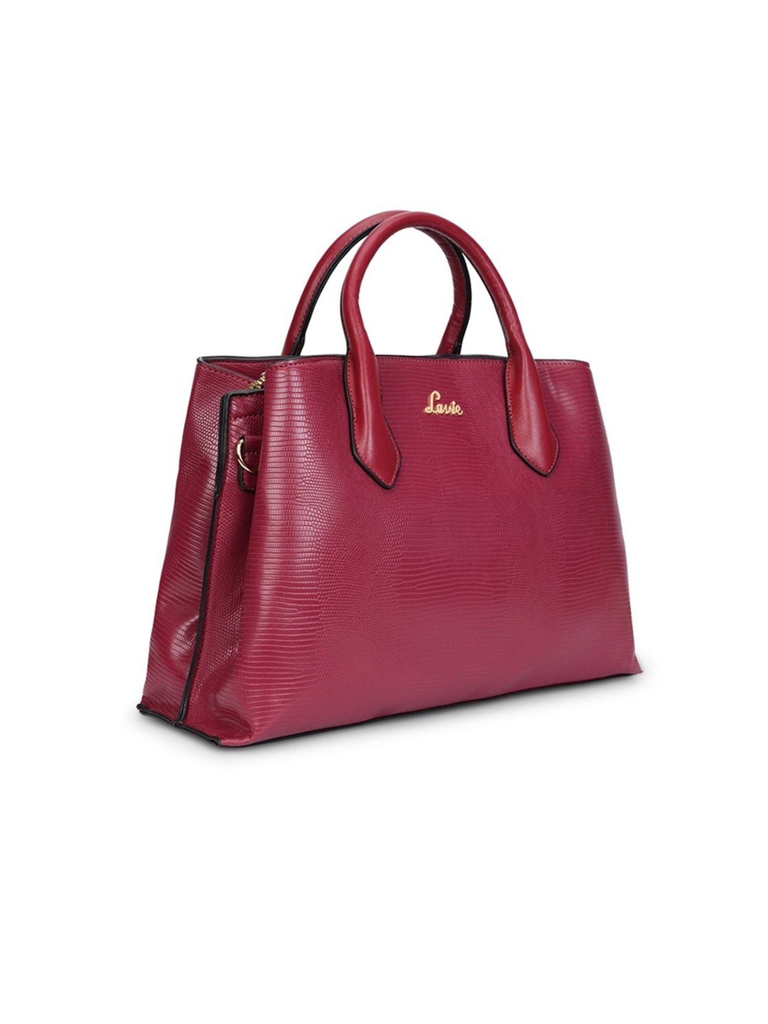 Lavie Liz Tallon Maroon Synthetic Textured Handbag