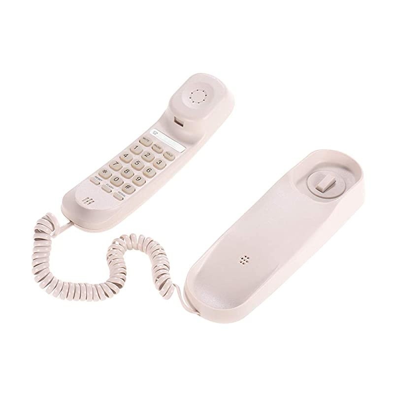 Mini Desktop Corded Landline Phone Fixed Telephone Wall Mountable Supports Mute/Pause/Hold/Reset/Flash/Redial Functions for Home Hotel Office Bank Call Center