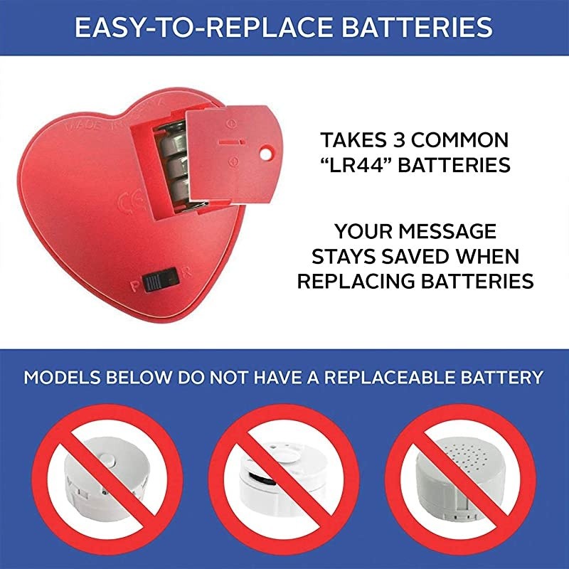 1 Pack  30 Second Voice Sound Recorder Module for Plush Toy Stuffed Teddy Bear Animal Recordable Heart Record Custom Messages Red