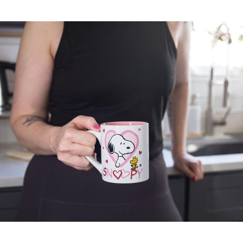 Silver Buffalo Peanuts Snoopy And Woodstock Ceramic Mug | Holds 14 Ounces | Toynk Exclusive