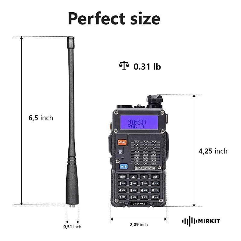 2X Ham Radios UV-5R MK5 8 Watt Max Power with  Lanyards for Your Radio - 1800 mAh Li-ion Battery and Programming Cable Compatible for Your uv5r