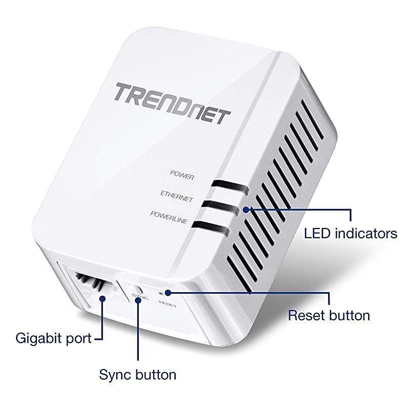 Powerline 1300 AV2 Adapter Kit TPL422E2K Includes 2 x TPL422E Powerline Ethernet Adapters IEEE 19051 IEEE 1901 Gigabit Port Range Up to 300m 984 ft Simple Plugin Installation