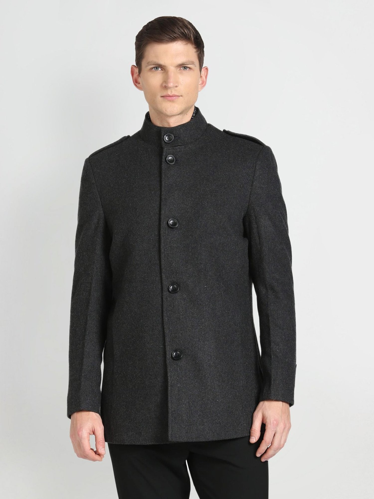Arrow Sport Charcoal Regular Fit Overcoat