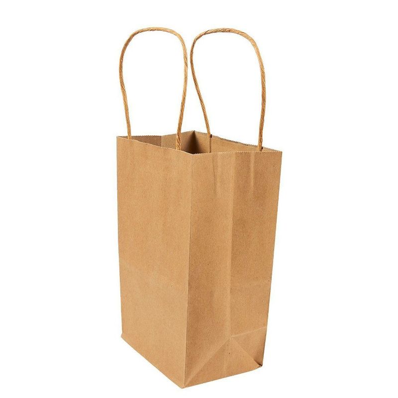 Brown Kraft Bag, Birthday Party Gift Favor Bag Set - 12 Count - Small