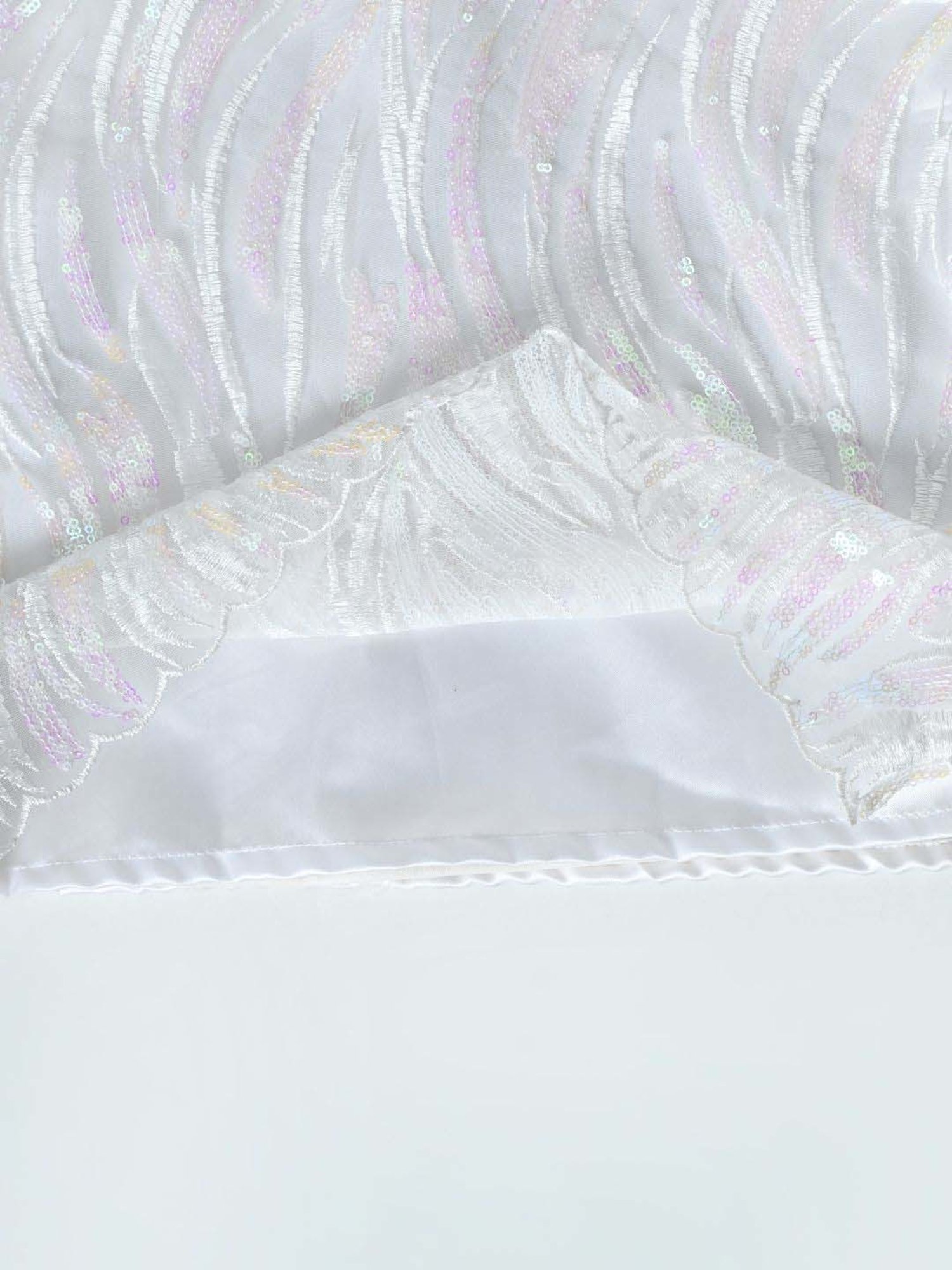 Bella Moda Kids White Self Pattern Dress