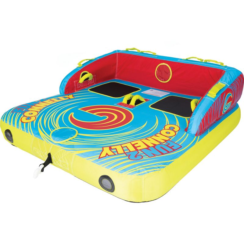 Connelly Fun 2 Person 2 Way 65x65 Inch Hybrid Inflatable Pull Behind Boat Towable Water Inner Tube
