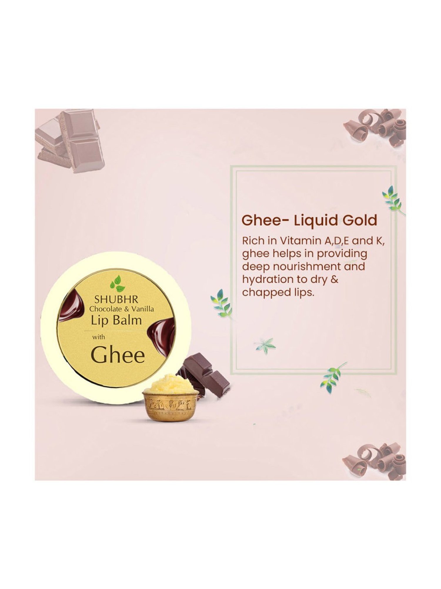 Blue Nectar Shubhr Chocolate and Vanilla Lightening Lip Balm - 15 gm