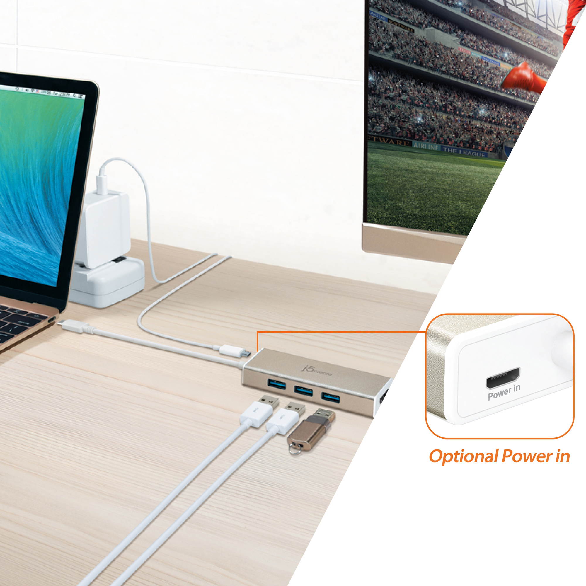 j5create USB 3.1 Type-C 3-Port HUB with SD/Micro SD Card Reader