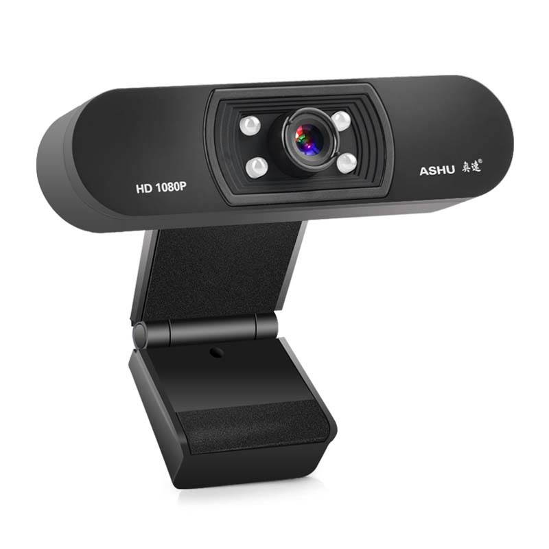 ASHU H800 1920*1080P High Definition Webcam HDTV Video Calling Teleconference with Built-in Microphone Camera for Laptop Desktop