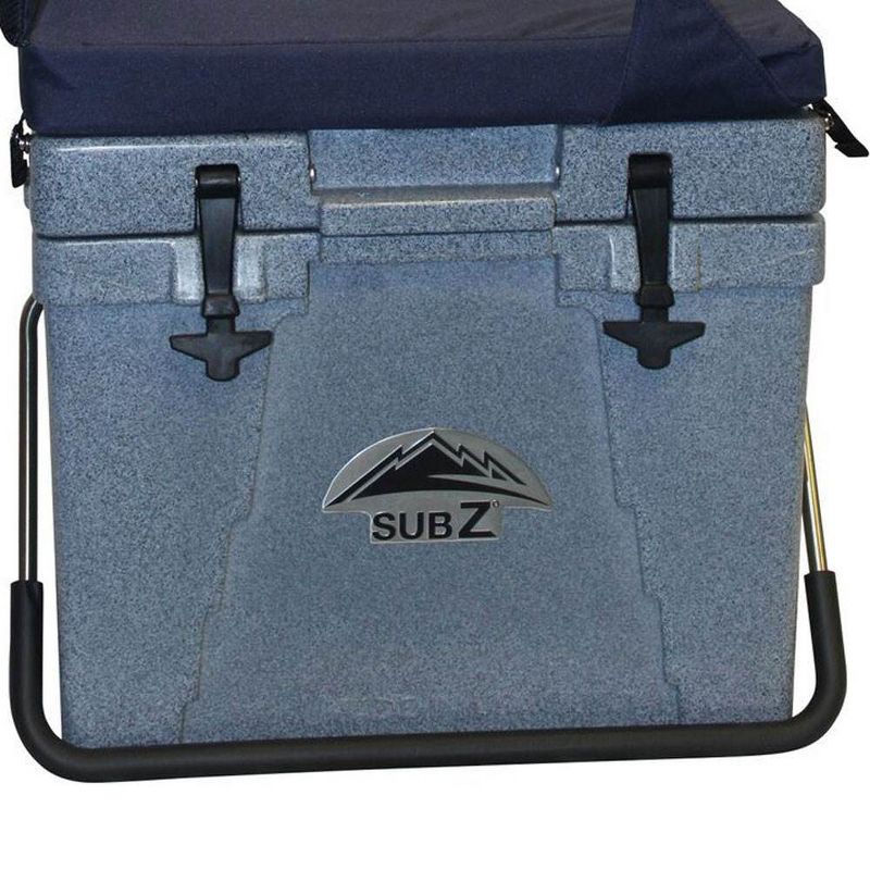 Sub Z Travel 23 Quart Double Wall Insulated Cooler with Cushioned Seat, Blue