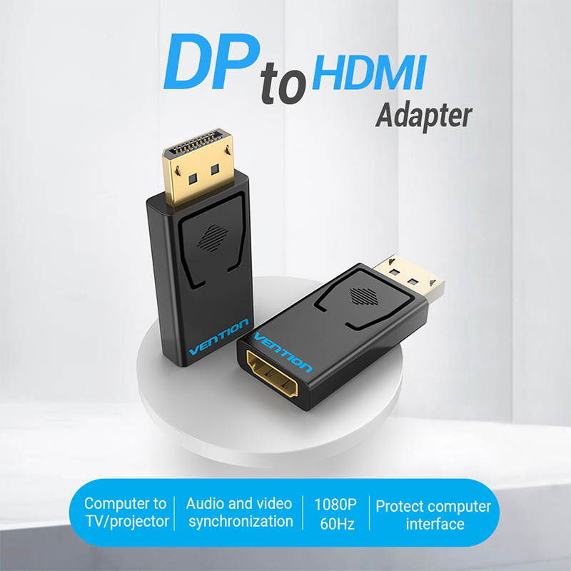 Vention DP to HDMI Adapter,1080P Gold Plated DisplayPort Male to HDMI Female Converter [2-Pack]