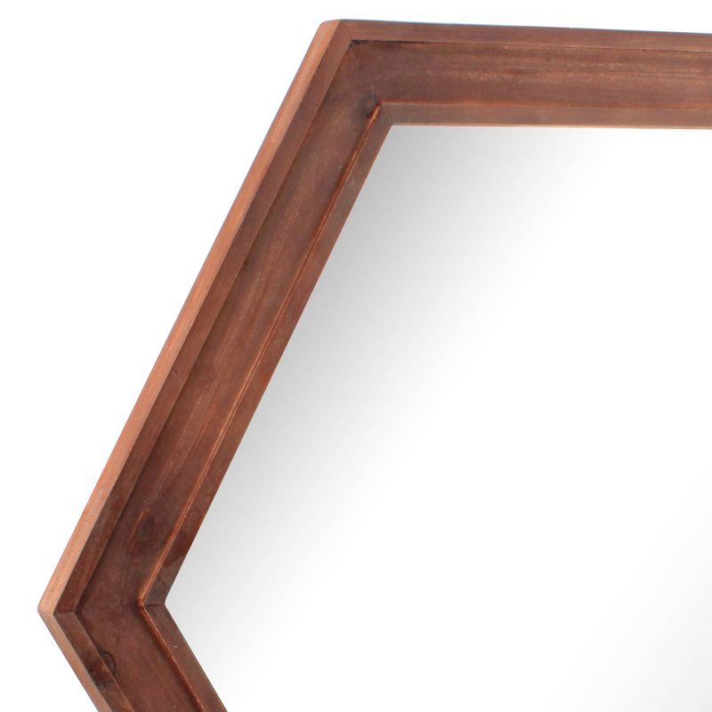 Wooden Hexagon Stratford Decorative Wall Mirror Maroon - Stonebriar Collection