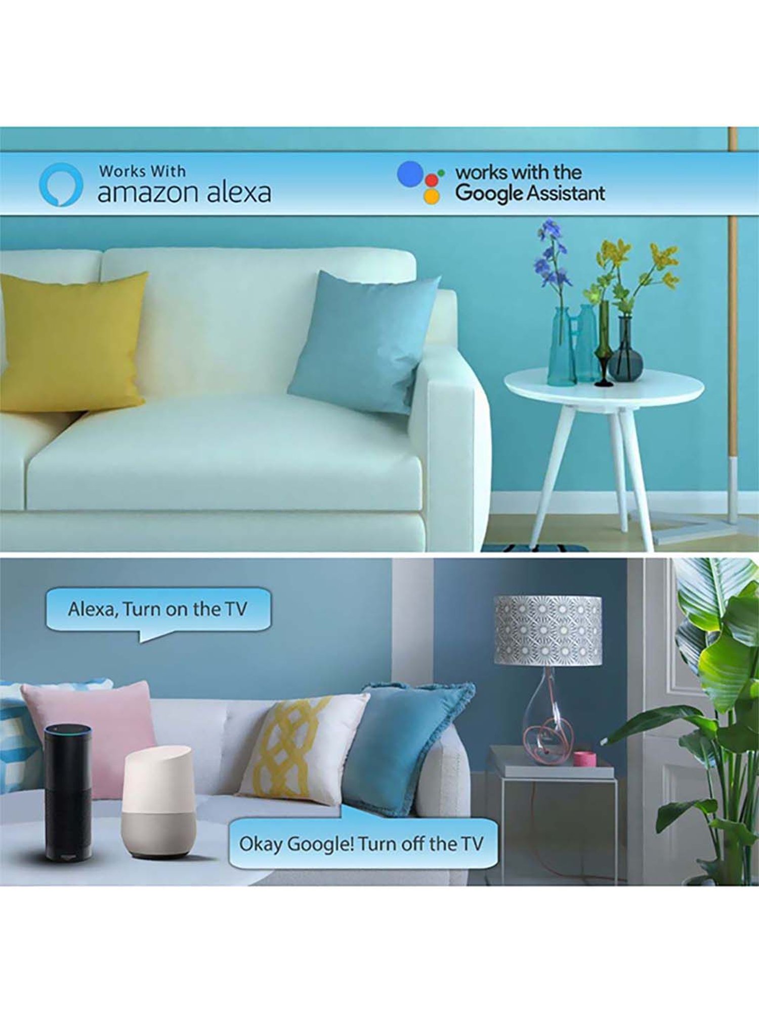 HomeMate 3 + 1 Node Smart Switch Works with Google Assistant and Alexa (White)