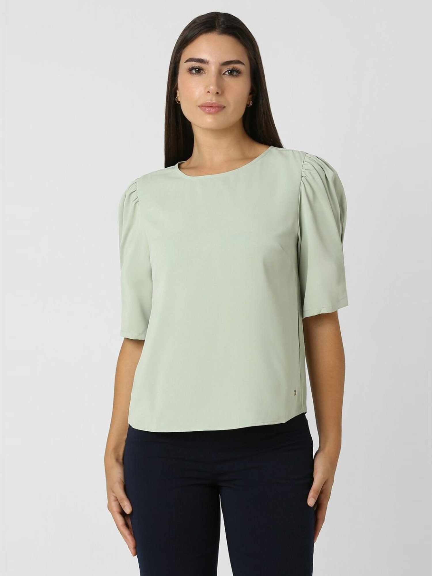 Van Heusen Green Plain Top