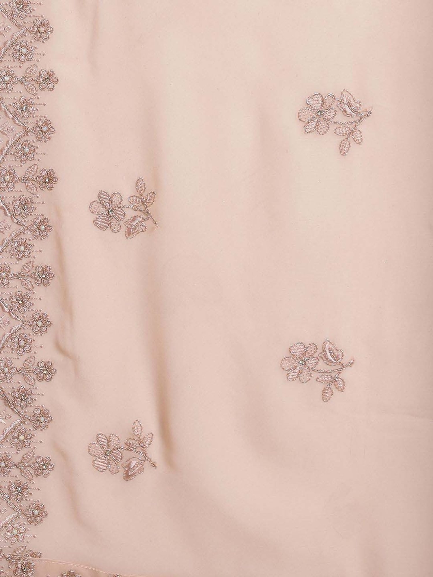 Stylee LIFESTYLE Peach Embroidered Unstitched Dress Material