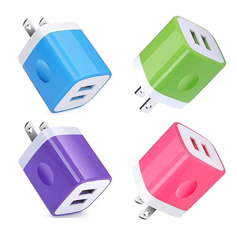 USB Wall Charger Charger Block  Dual USB Wall Plug Charger Box Cube Brick Compatible for iPhone Xs Max XR X 8 7 6S Samsung Galaxy S10 S9 S8 S7 S6+ Note 10 9 8 A8070LG G87 Moto P50 G7 Z4