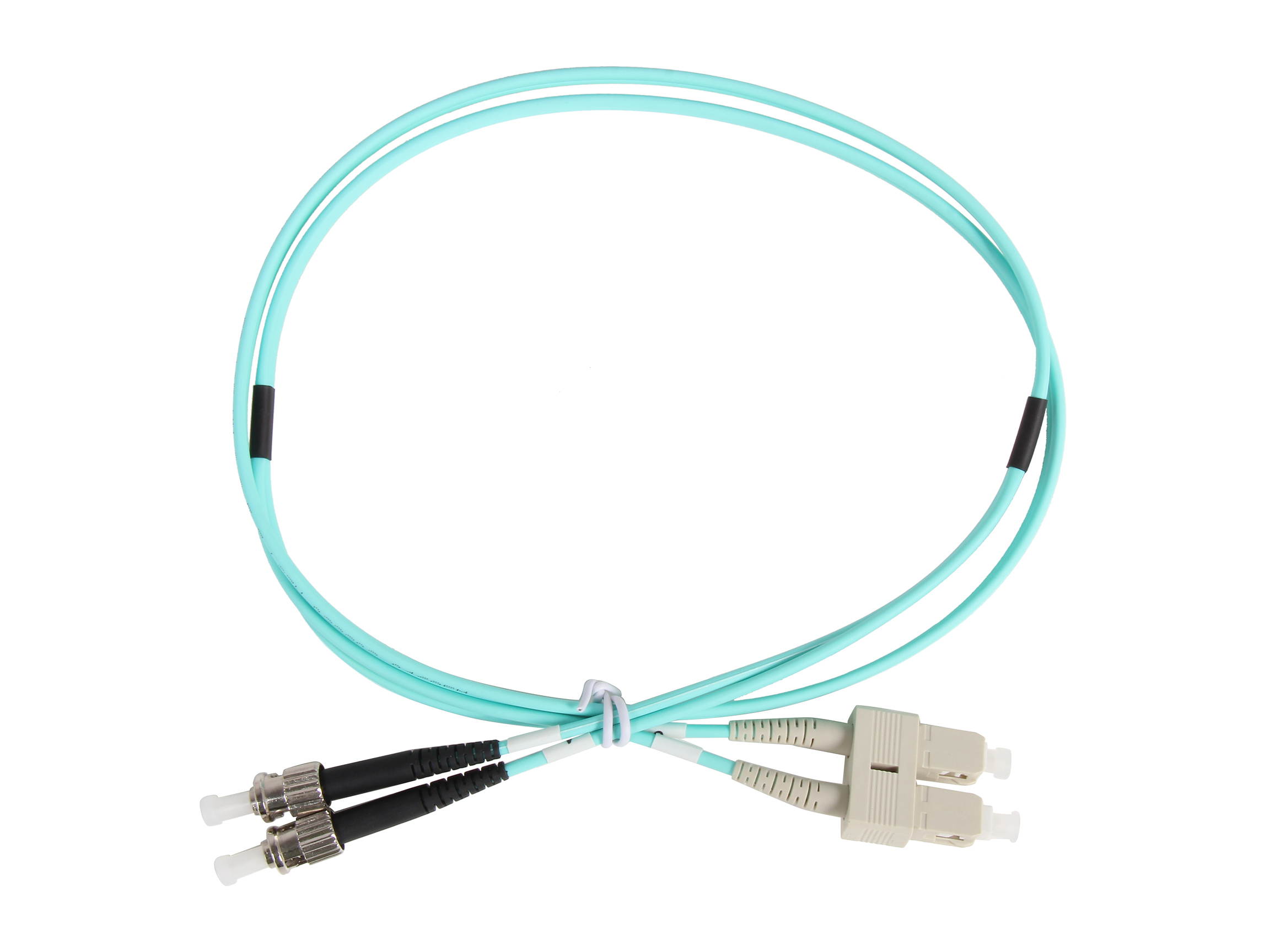 Coboc CY-OM3-ST/SC-1 3.28 ft. 10Gb Fiber Optic Cable, ST/SC, Multi Mode, Duplex (50/125 Type) - Aqua