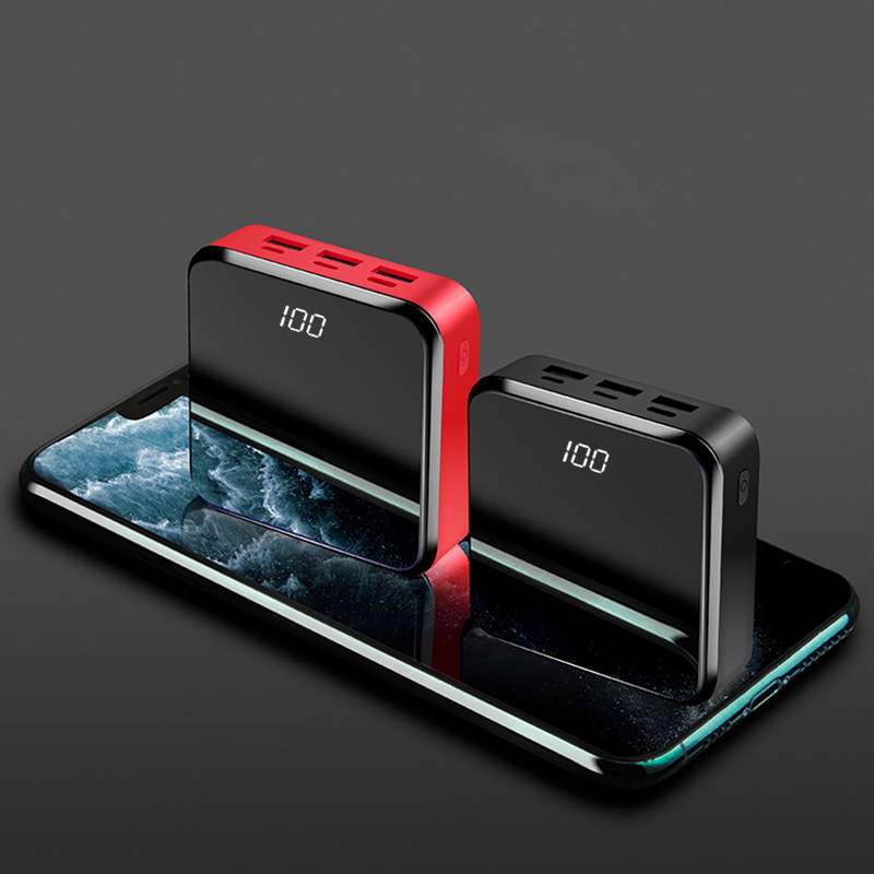New Arrival Mini qi power bank External Battery Charger 2000000mAh powerbank 3USB Charger with lcd and led power bank