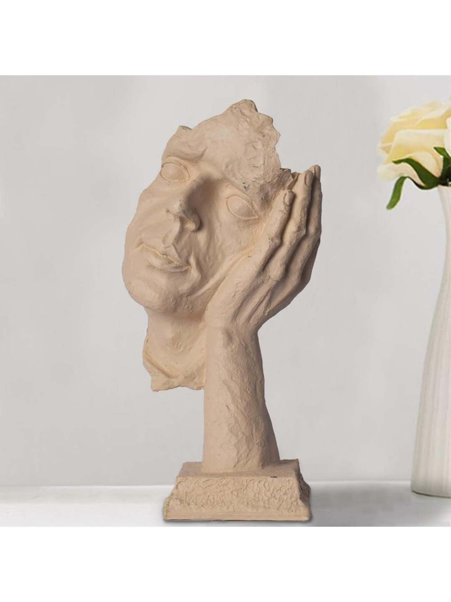 The Artment Surreal Thinker Beige Resin Art Piece - Set of 1