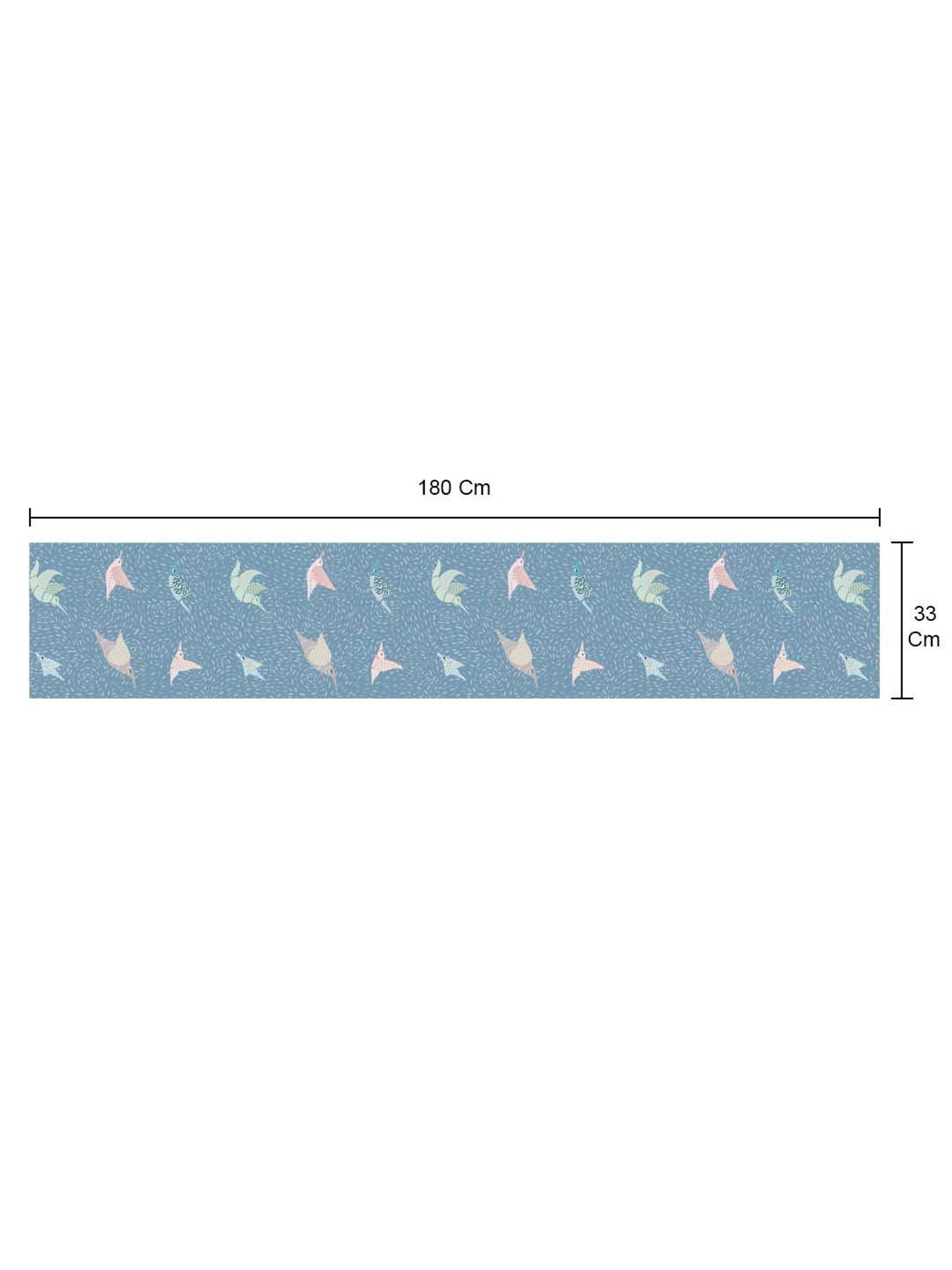 Petal Home Gondi Bird Blue Cotton 300 GSM Table Runner
