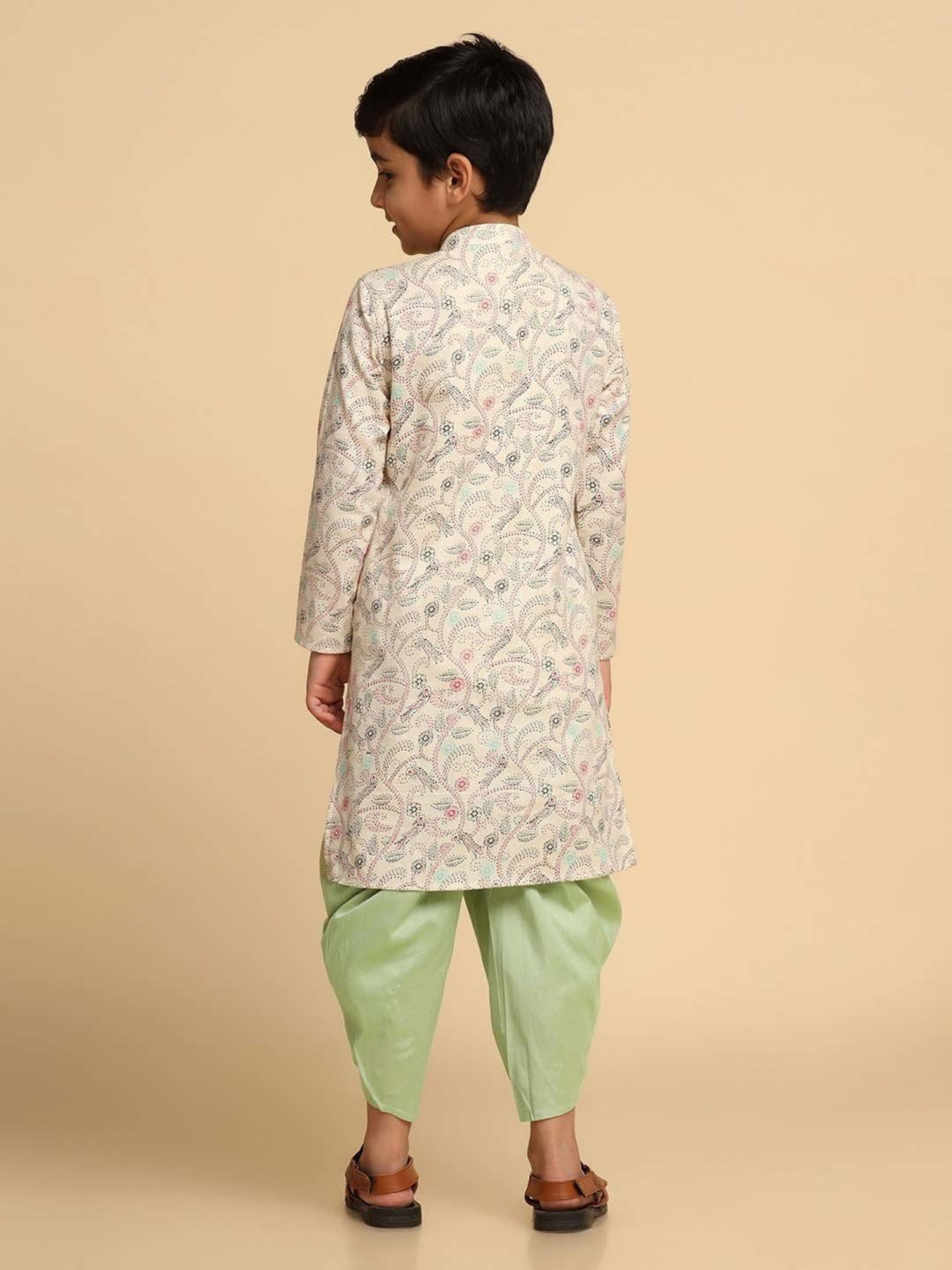 KISAH Kids Multicolor Cotton Printed Full Sleeves Kurta