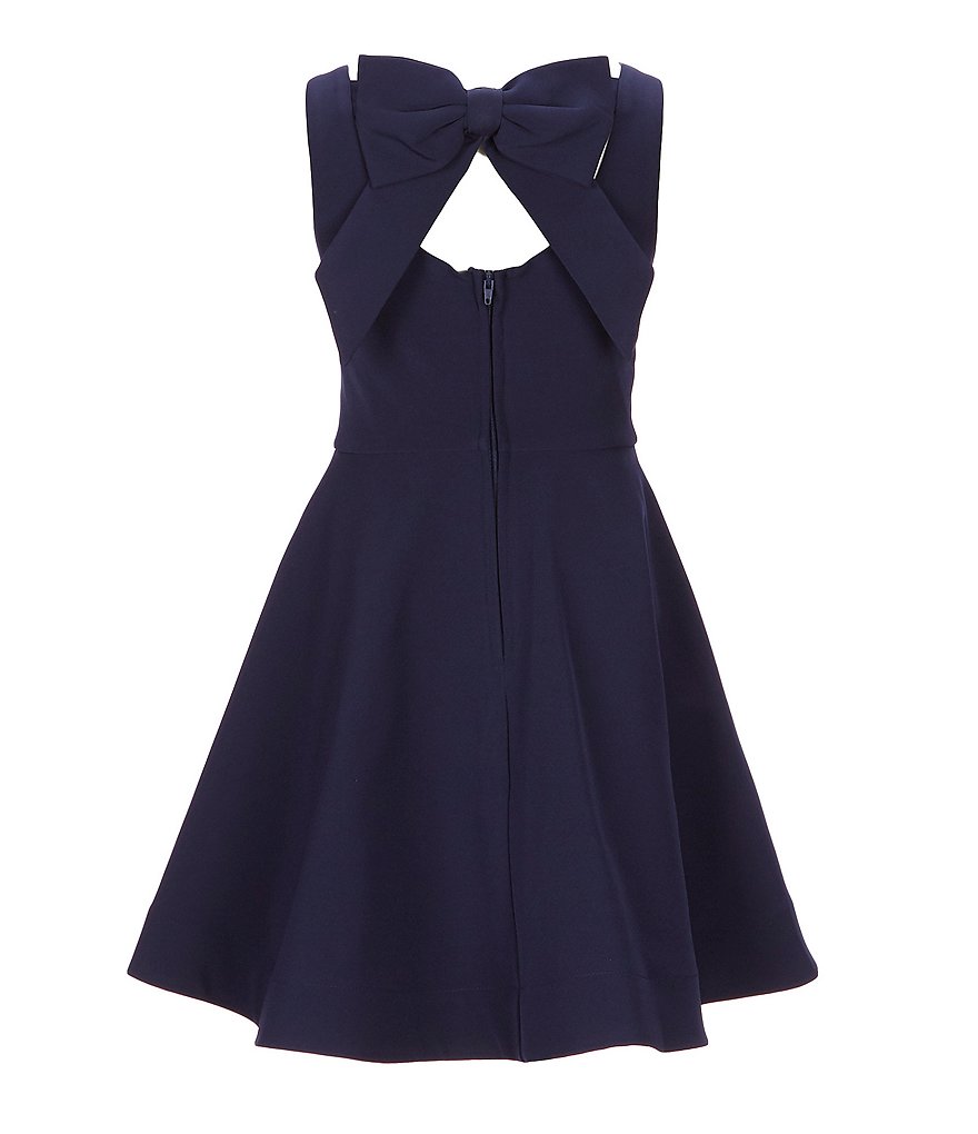 Rare Editions Big Girls 7-16 Sleeveless Bow-Back Fit-And-Flare Dress