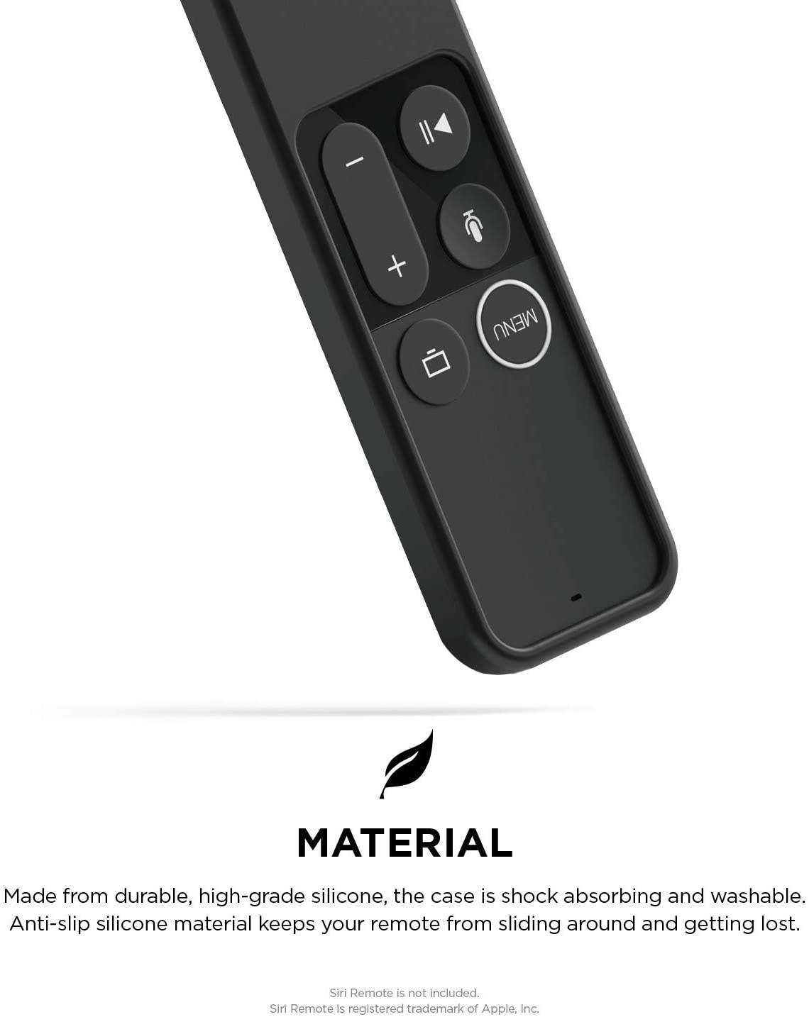 elago R2 Slim Case Compatible with Apple TV Siri Remote 1st Generation (Black) - Slim Design, Scratch-Free Silicone, Shock Absorption, Full Access