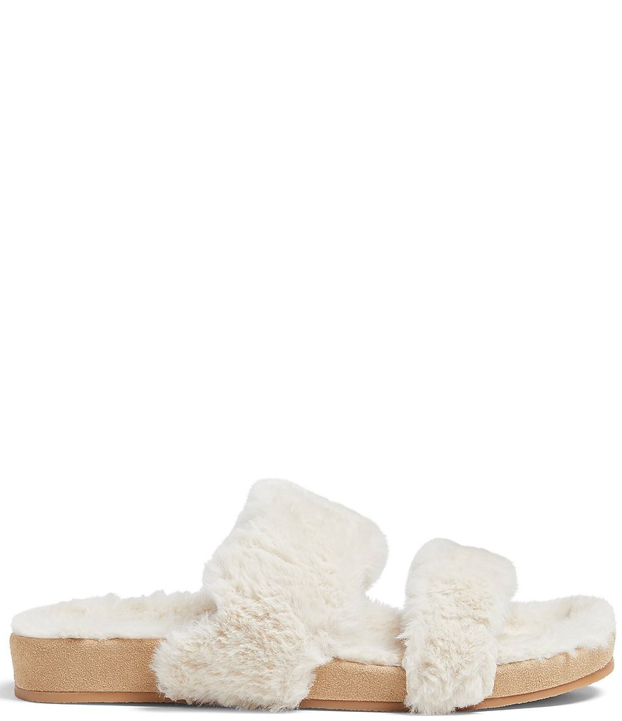 Jack Rogers Lauren Comfort Cozy Faux Fur Slides