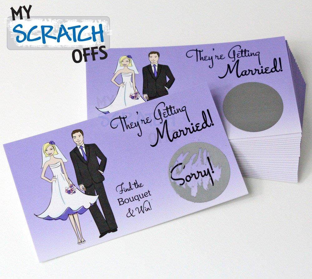 Bridal Shower My Scratch Offs Game Card Ticket Purple Vintage Bride Bridesmaid Maid Of Honor 25 Cards (24 Sorry 1 Winner)