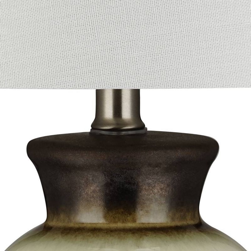 10" Ceramic Table Lamp with Accents (Includes LED Light Bulb) White/Silver - Cresswell Lighting