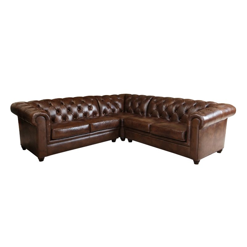 3pc Keswick Sectional Sofa Brown - Abbyson Living