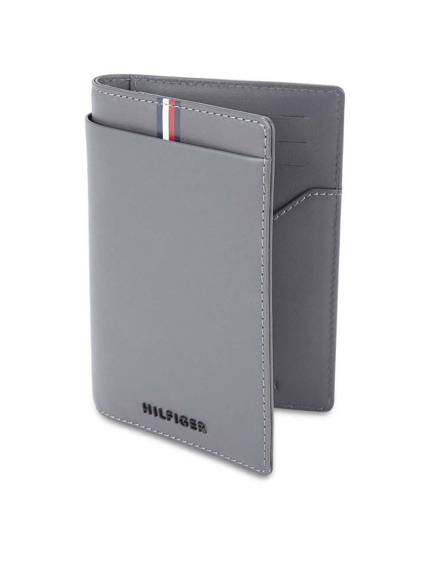 Tommy Hilfiger Drammen Grey Formal Leather Bi-Fold Wallet for Men