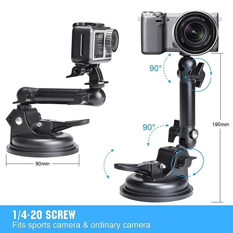 Camera Smartphone Vacuum Suction Cup Mount Motion Camcorder Race Car Cab Cockpit Mounts Vehicle Windshied Hood Cab Rooftop Sunroof Windows Door Wall Holder for GoPro Sony iPhone for HiSpeed